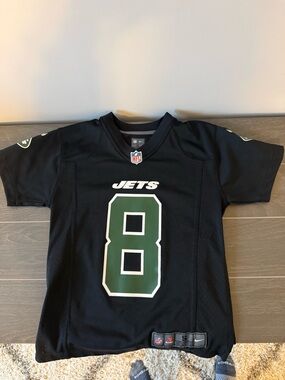 New York Jets Kids #8 Rodgers On Field Black Jersey Small